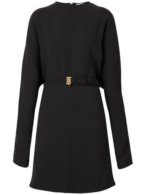Burberry Women's Monogram Motif Silk Caddy Short Dress Black
