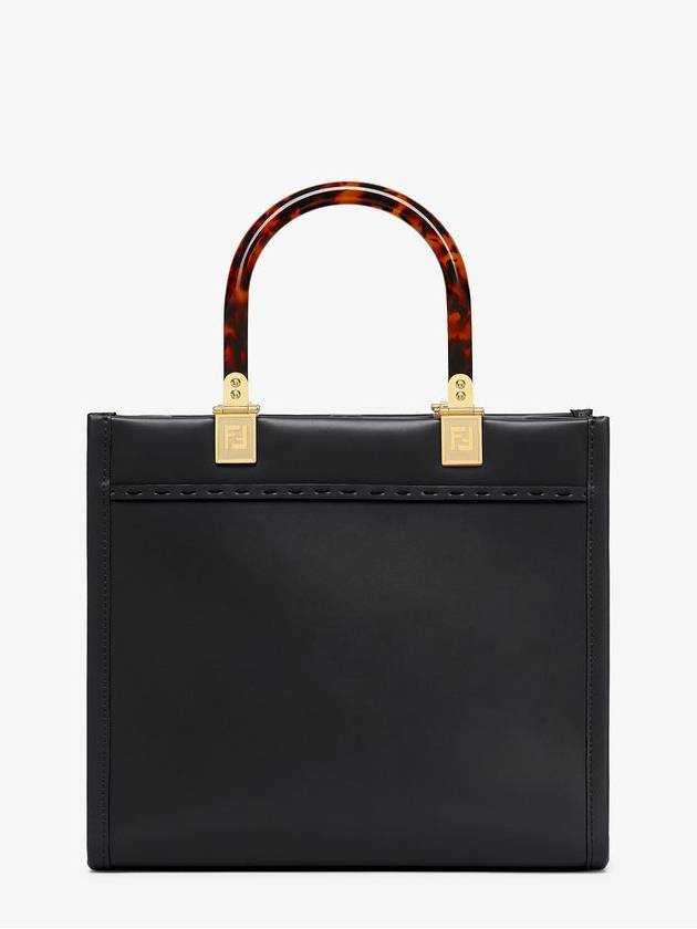 Fendi Sunshine Small Leather Tote Bag Black