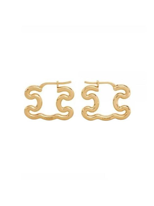 CELINE Triomphe Frame Large Earrings Gold
