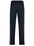 Burberry Men's Stripe Detail Track Pants Smoke Navy