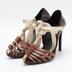 Saint Laurent Leather Sandal 35  Brown 503754