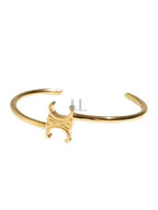 CELINE Triomphe Asymmetric Cuff Brass Bracelet Gold