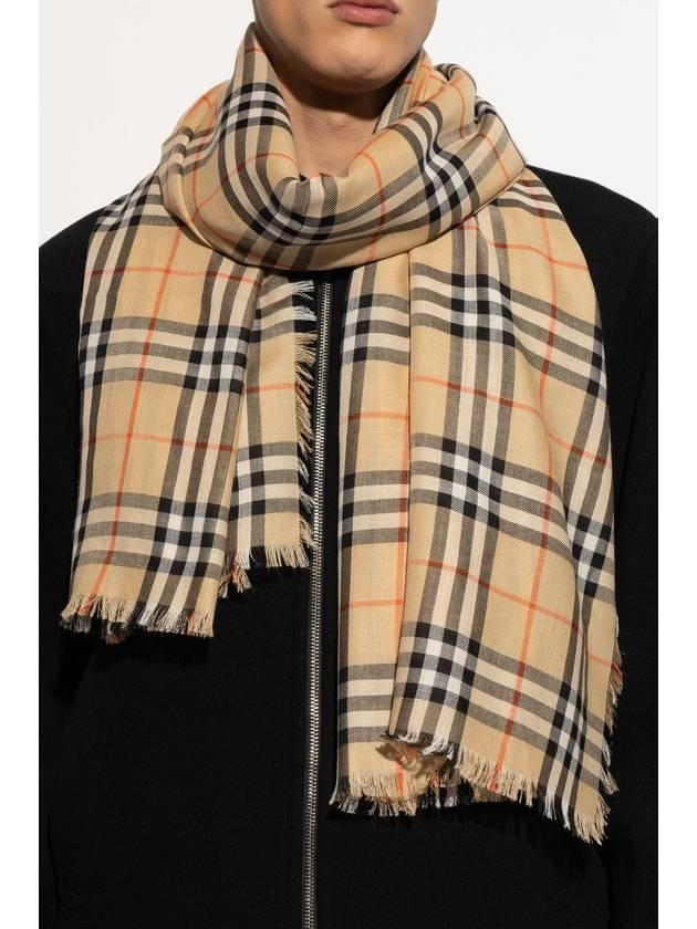 Burberry Check Cashmere Silk Scarf Sand