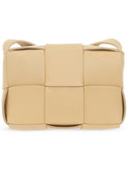 Bottega Veneta Intrecciato Cassette Small Cross Bag Almond