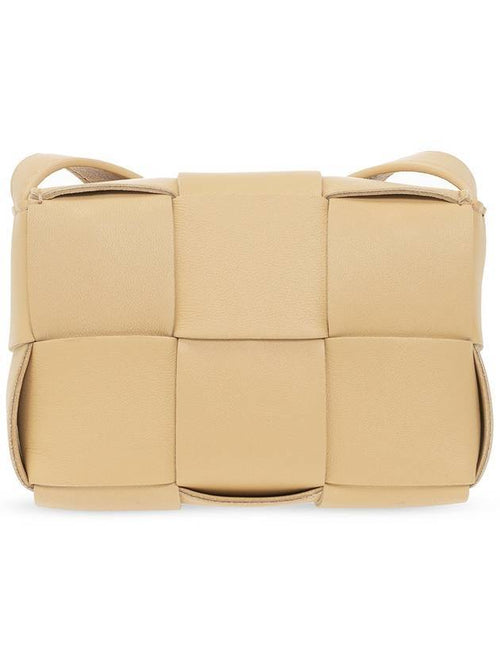 Bottega Veneta Intrecciato Cassette Small Cross Bag Almond