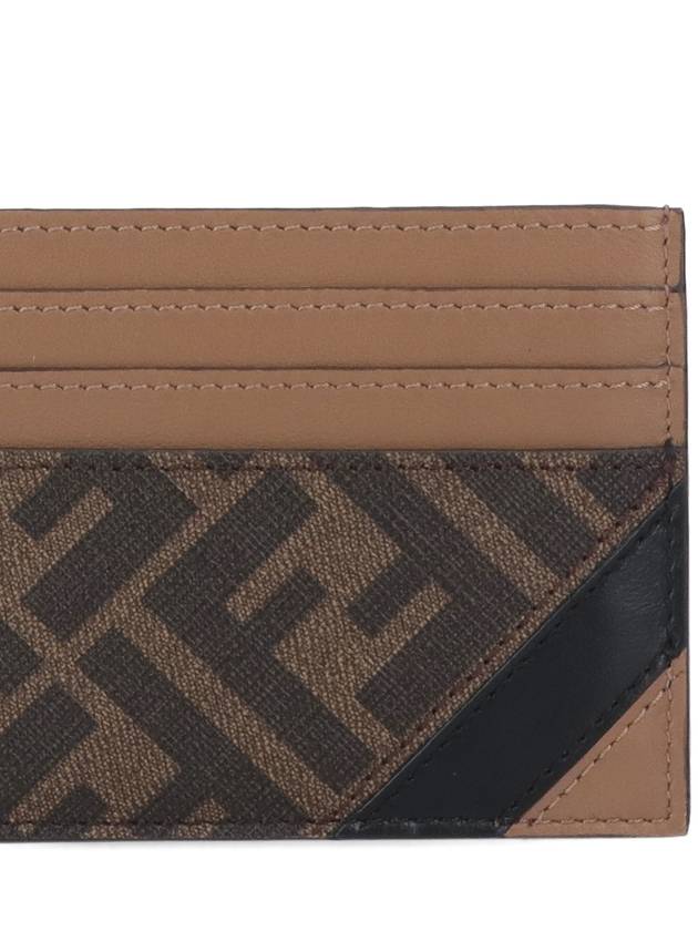 Fendi FF Logo Card Wallet Brown