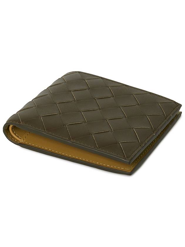 Bottega Veneta Intrecciato Bifold Half Wallet Khaki