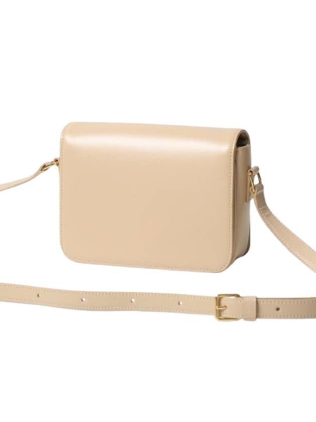 CELINE Teen Triomphe Shiny Calfskin Cross Bag Nude Light Beige