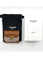 CELINE Triomphe Small Half Wallet Tan