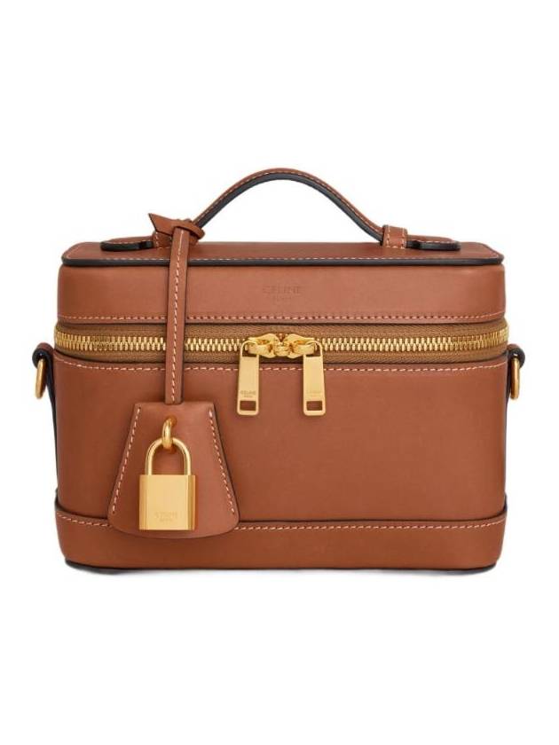 CELINE Vanity Natural Calfskin Cross Bag Tan