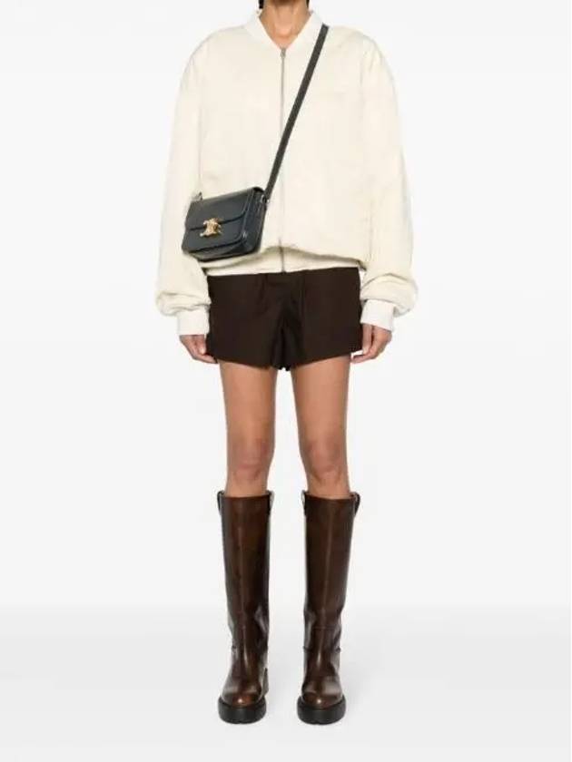 CELINE Teen Triomphe Shiny Calfskin Cross Bag Slate Grey