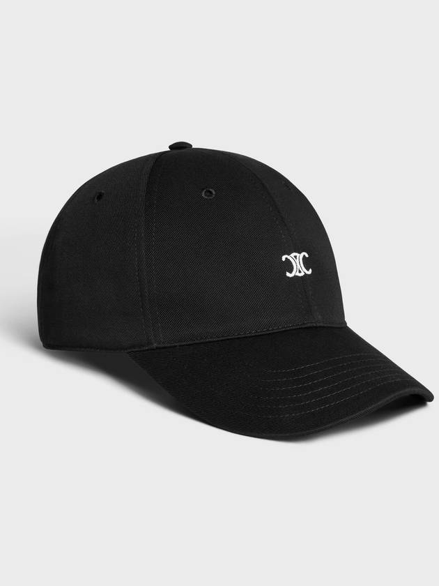 CELINE Eyewear Triomphe Embroidery Cotton Ball Cap Black