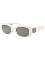 Balenciaga Eyewear Rectangle Acetate Sunglasses White