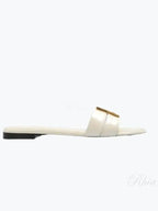 Fendi F Fold Leather Sandals White