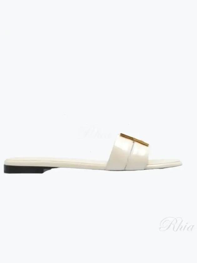 Fendi F Fold Leather Sandals White
