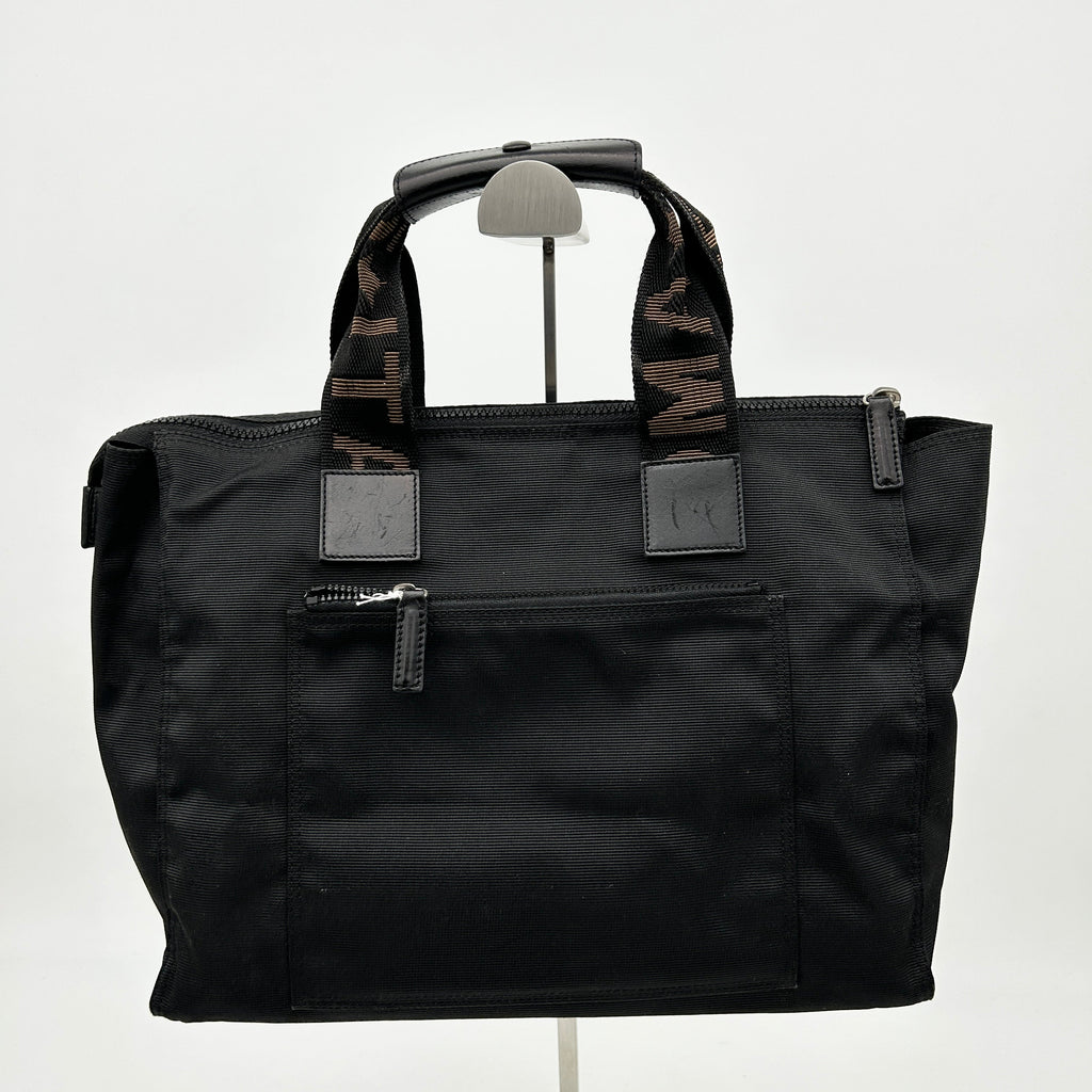 Fendi Logo Nylon Mini Totebag Black YVEAE741