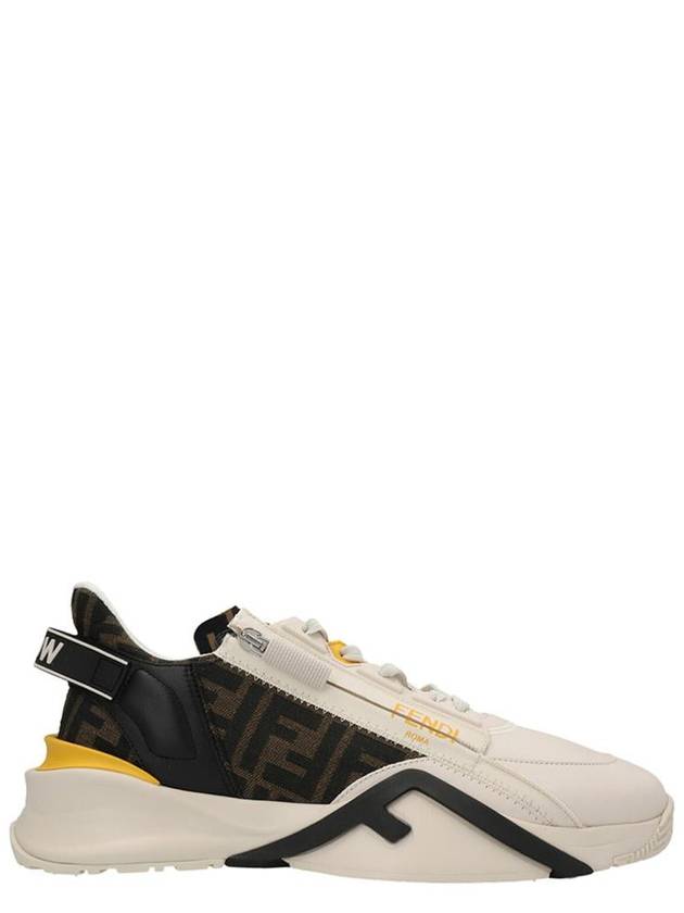 Fendi Flow FF Jacquard Leather Running Low Top Sneakers White