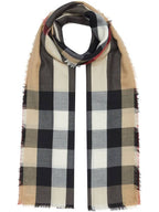 Burberry Lightweight Check Cashmere Scarf Beige