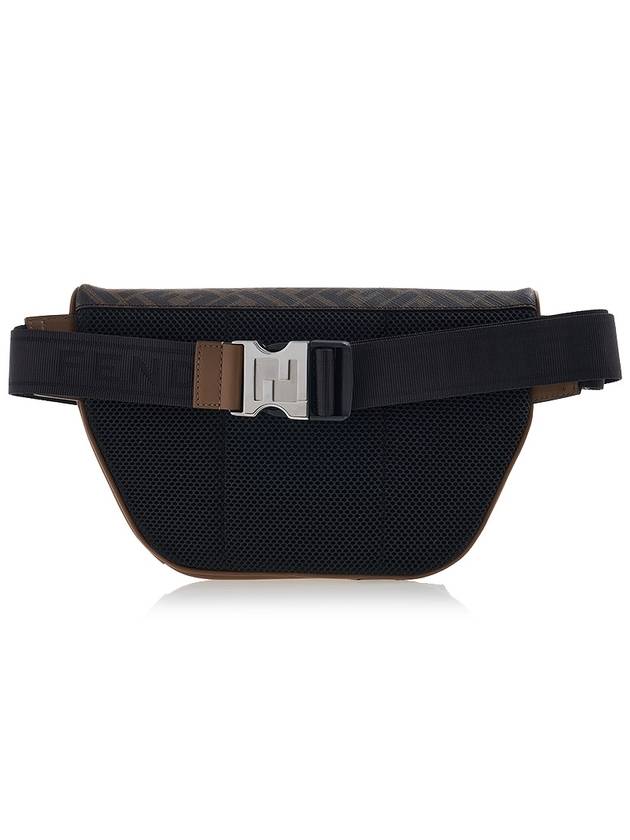 Fendi FF Monogram Logo Leather Belt Bag Brown