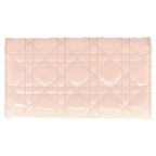 Dior Cannage Quilted Lady Dior Wallet in Pastel Pink Lambskin Leather
