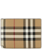 Burberry Men's Money Clip Vintage Check Money Clip Half Wallet Beige