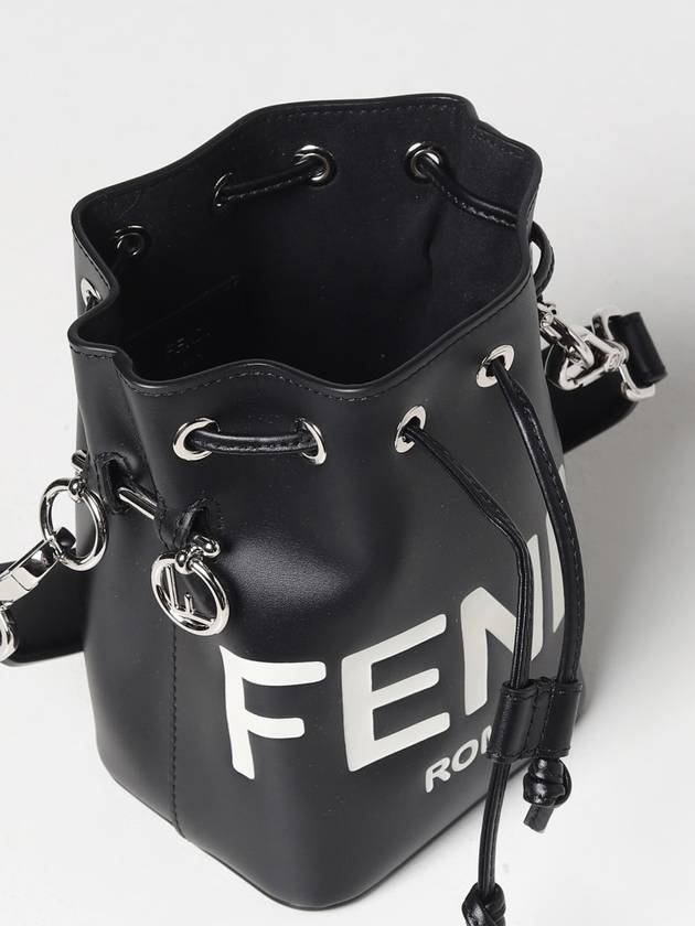 Fendi Roma Mon Tresor Leather Small Bucket Bag Black