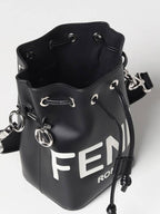 Fendi Roma Mon Tresor Leather Small Bucket Bag Black