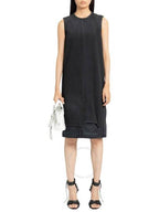 Balenciaga Upside Down Denim Round Neck Sleeveless Midi Dress Black