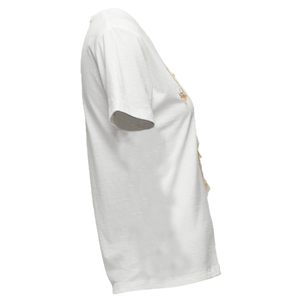 Christian Dior J'adior 8 Lurex Embroidery Cotton Linen Tshirt