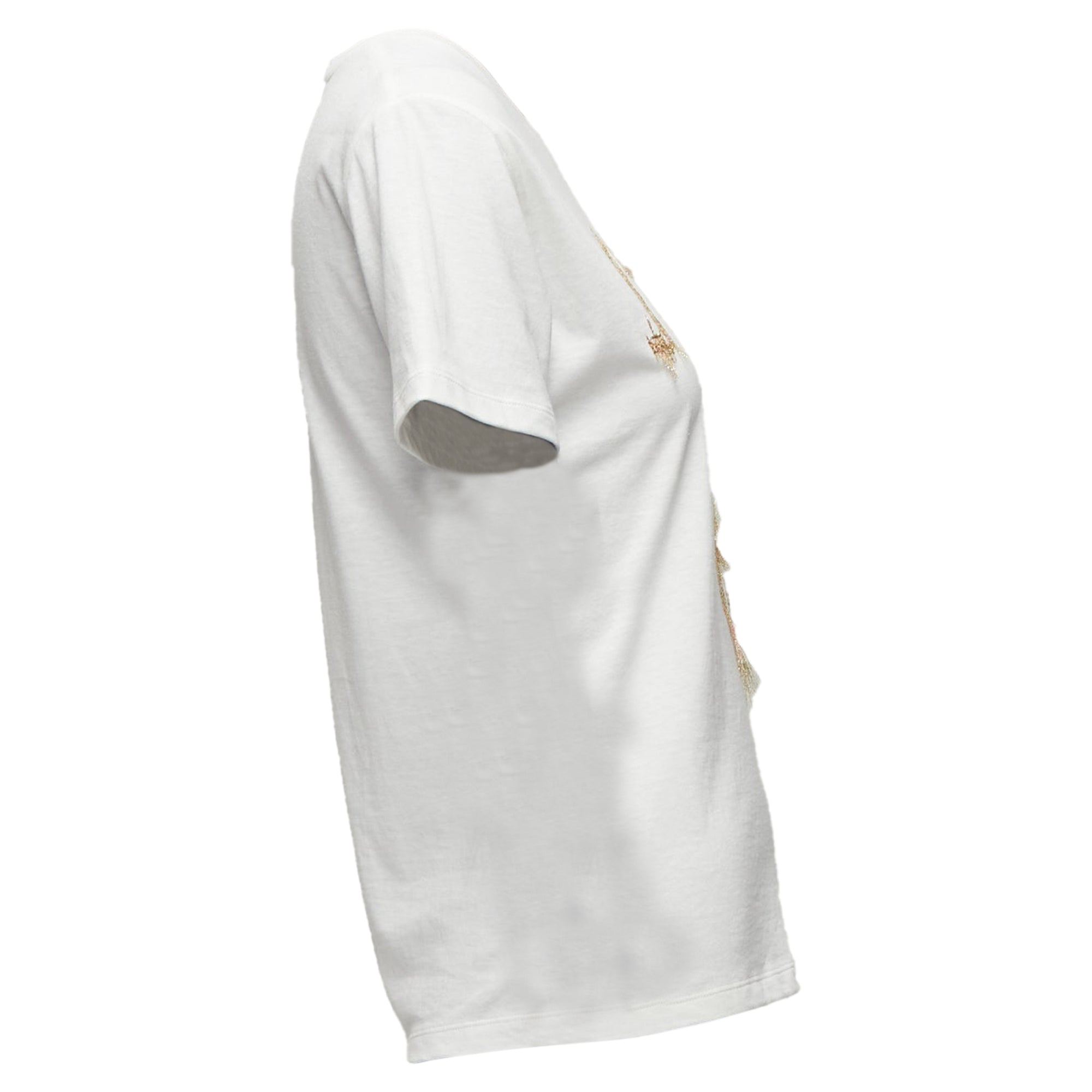 Christian Dior J'adior 8 Lurex Embroidery Cotton Linen Tshirt