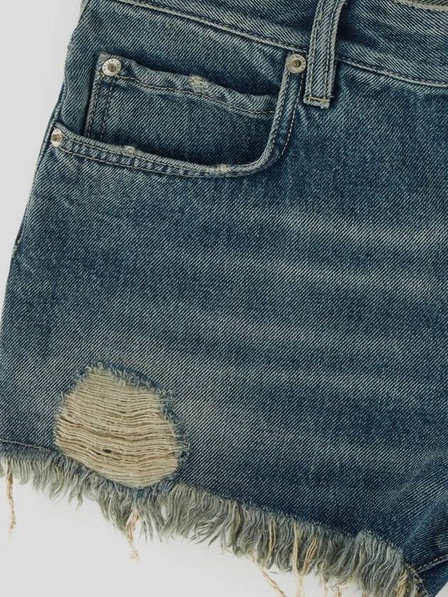 Balenciaga Back logo patch denim shorts blue