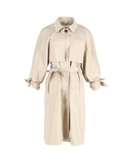 Chloe Belted Trench Coat in Beige Cotton