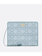 30 Montaigne Dea Raffia Pouch Blue Dior