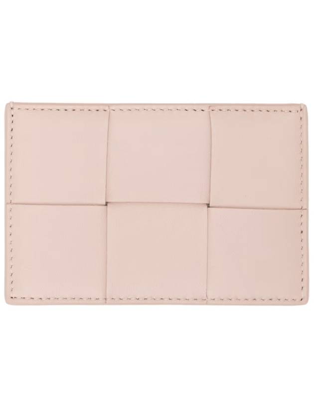 Bottega Veneta Intrecciato Lambskin Calfskin Card Wallet Pink
