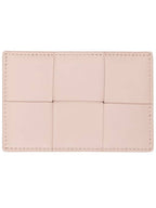 Bottega Veneta Intrecciato Lambskin Calfskin Card Wallet Pink