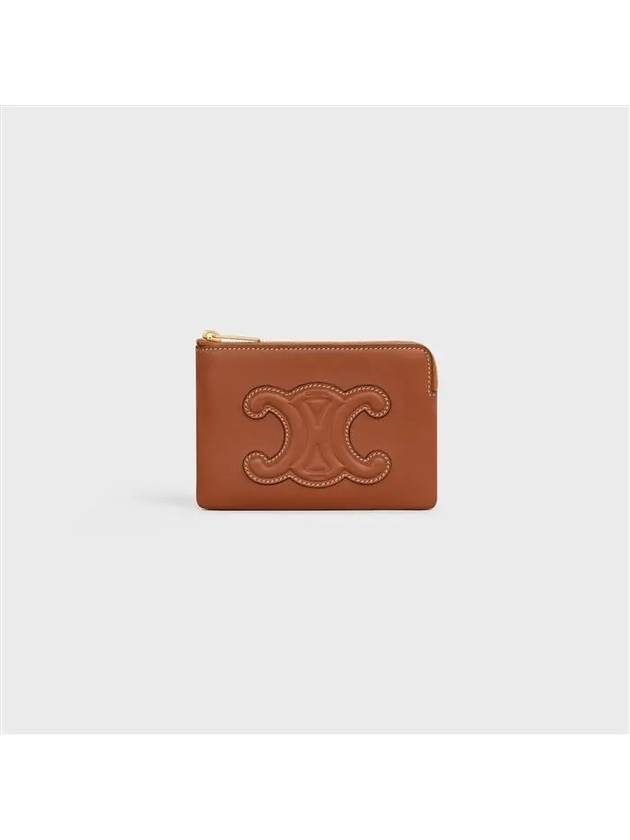 CELINE Triomphe Pouch Card Wallet Tan