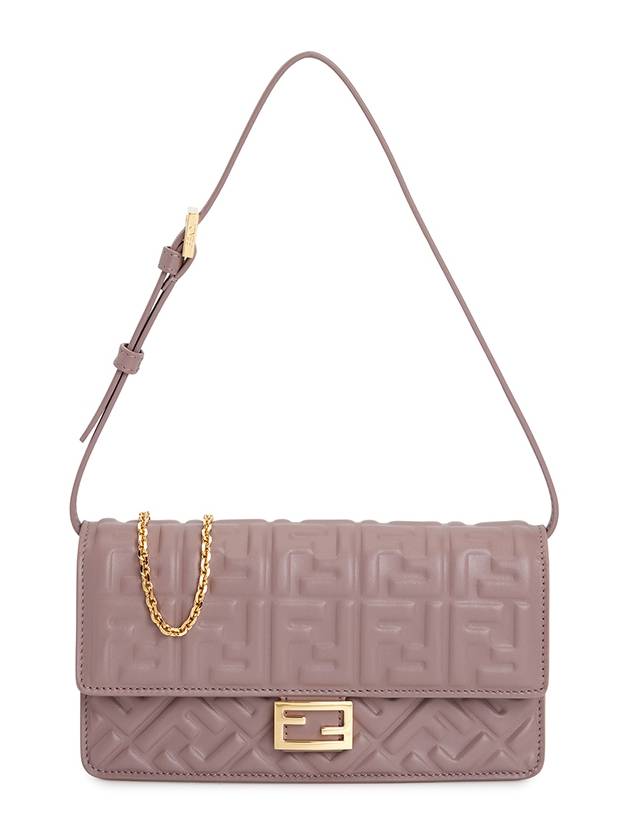 Fendi FF Baguette Nappa Leather Long Wallet Pink