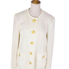 Yves Saint Laurent Yves Saint Laurent Cardigan s Dress Clooney Long Sleeves Cotton Tops  M Ivory