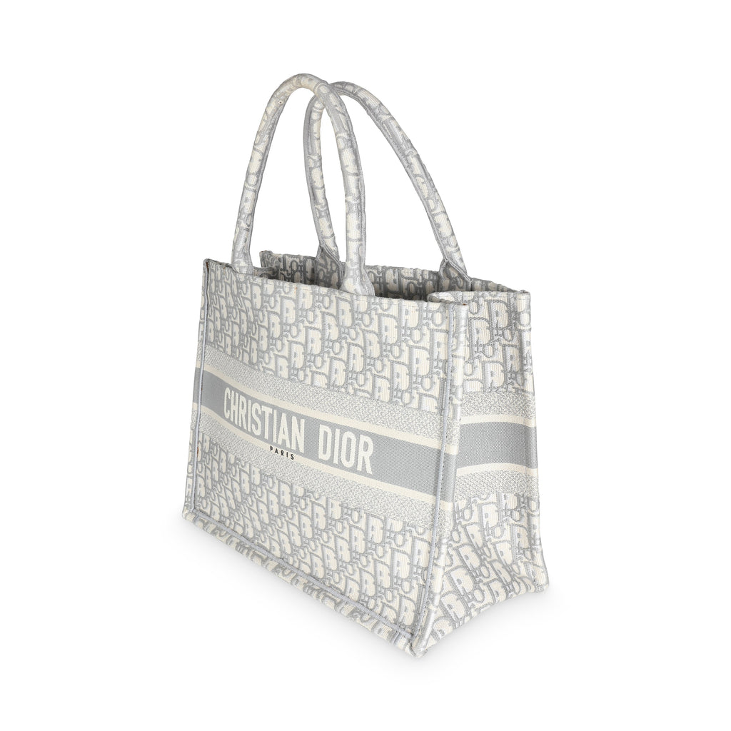 Christian Dior Grey Ecru Oblique Canvas Medium Book Tote