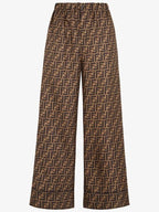 Fendi Twill Wide Pants Brown