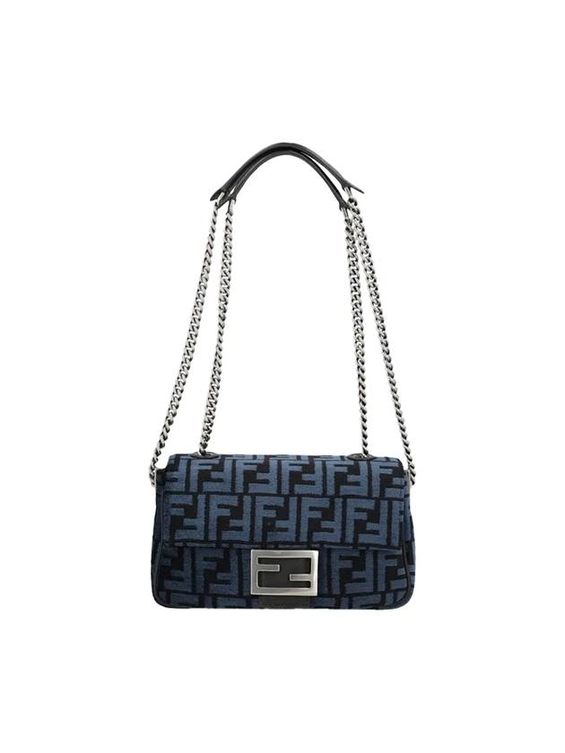 Fendi Baguette Chain Medium Shoulder Bag Blue
