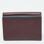 Fendi Burgundy Leather Peekaboo Trifold Wallet