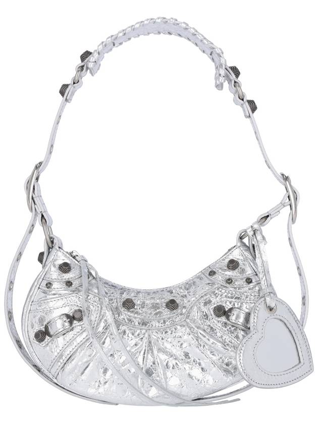 Balenciaga Metallic Le Cagol XS Lambskin Shoulder Bag Silver
