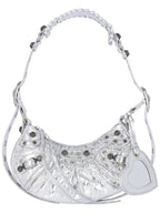 Balenciaga Metallic Le Cagol XS Lambskin Shoulder Bag Silver
