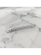 CELINE Le Soir Strass And Brass With Rhodium Finish Hair Slide Silver