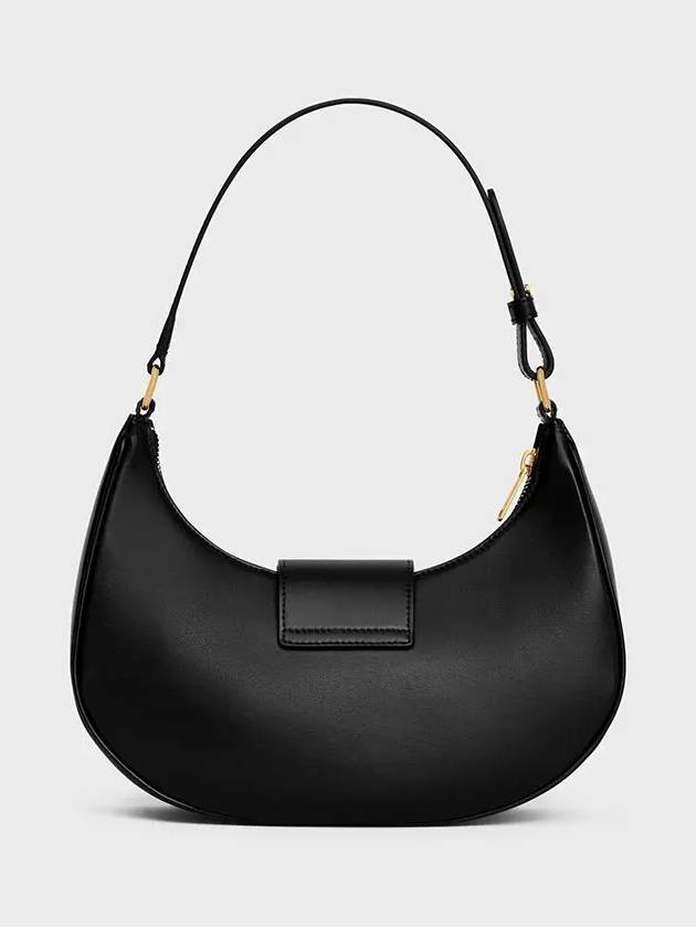 CELINE Ava Triomphe Smooth Calfskin Shoulder Bag Black