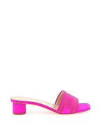 Dway Embroidered Satin Cotton Sandal Heels Rani Pink Dior