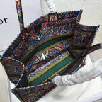 Dior Butterfly Book Tote In Multicolor Embroidered Canvas