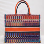 Dior Book Tote In Multi-coloured Embroidered Canvas