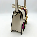 GUCCI Mini Sylvie Top Handle Bag Floral Ivory LA27140